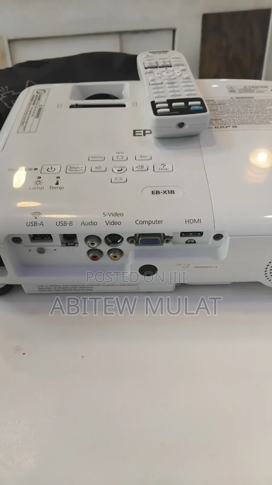 Brand New Projector Bag and Remote Model Name: Eb-X18