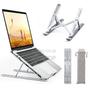 Photo - Foldable Height Adjustable Metal Frame Laptop Stand