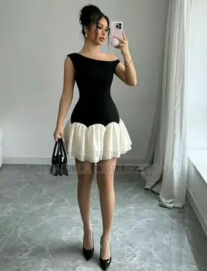 Photo - Beautiful Balck and White Dress (Available on Hand)