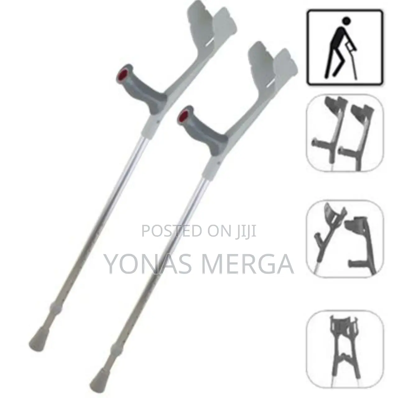 Crutches For(X2units)Prova Elbow Crutch - 30 Inches (Silver)