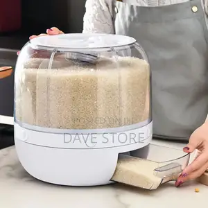 360° Rotating Rice Barrel