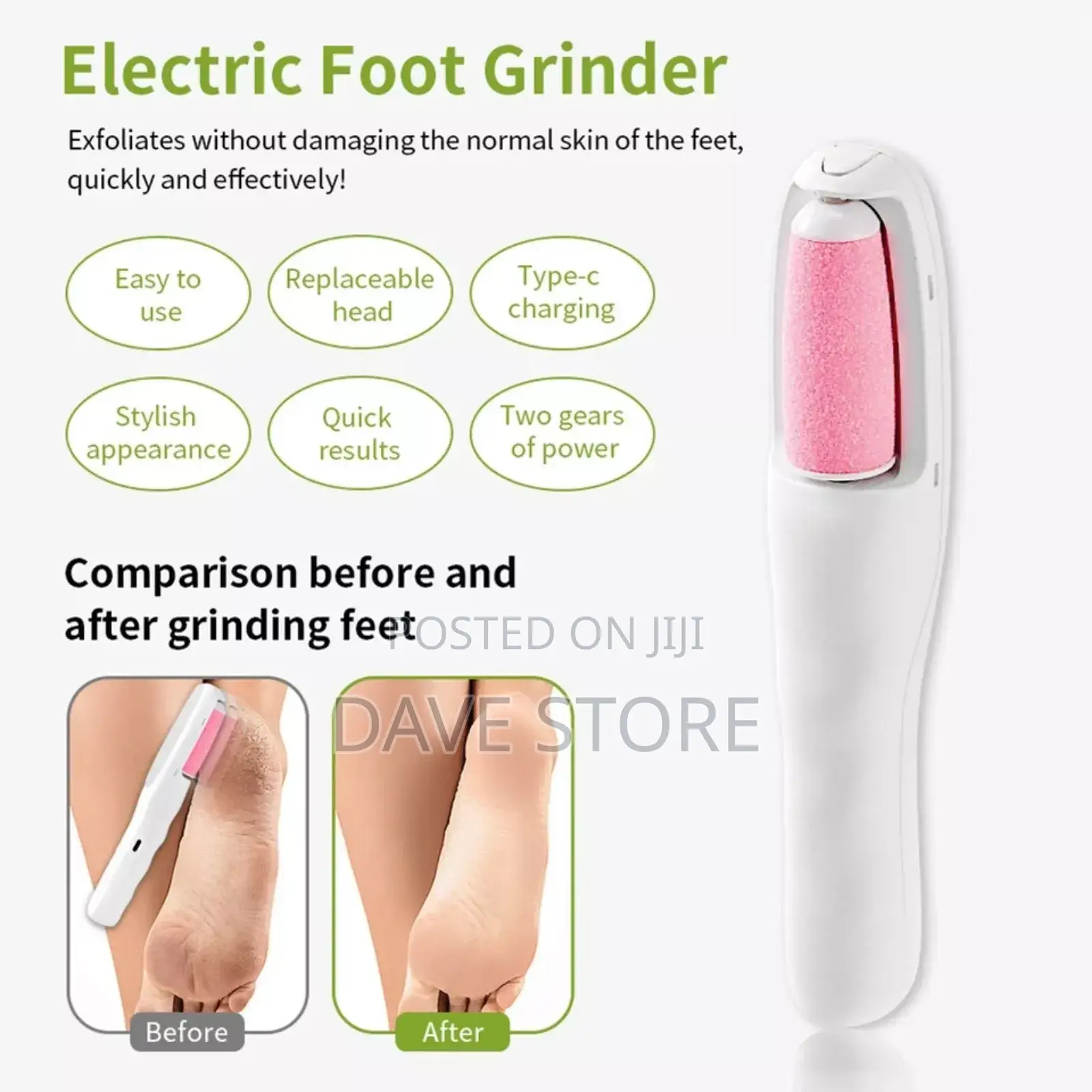 2in1 Electric Foot Grinder Hair Remover