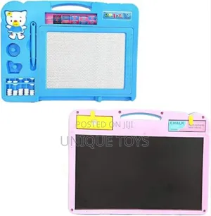 Photo - 2-in-1 Double Sided Slate Board, Whiteboard Blackboard