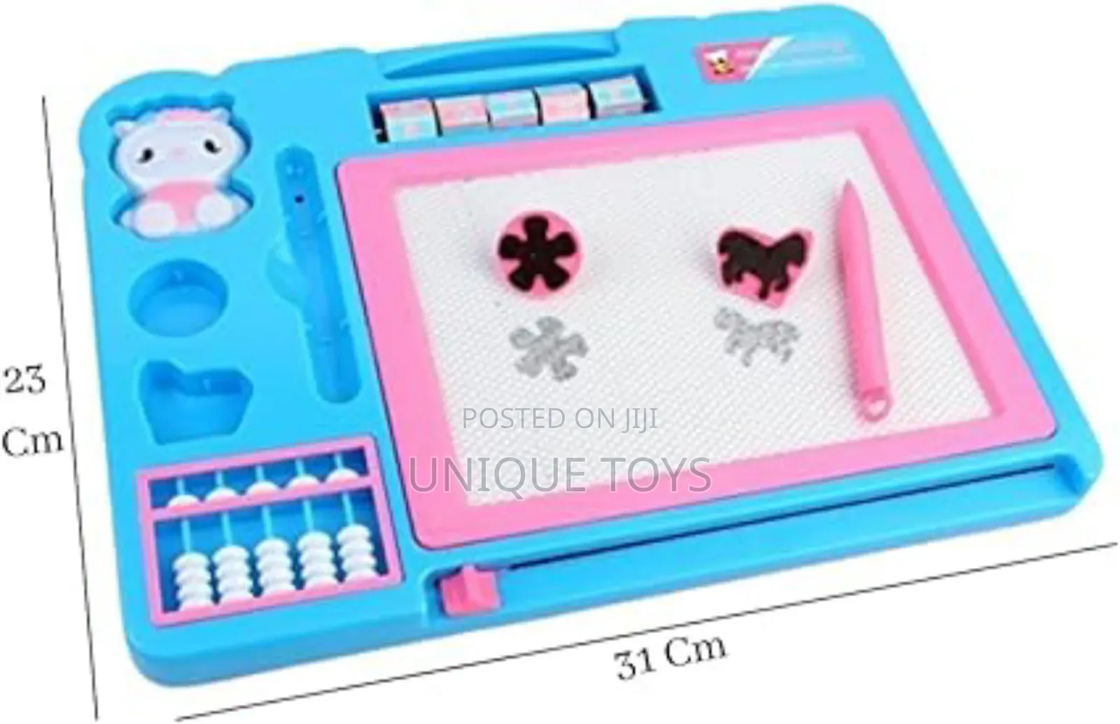 2-in-1 Double Sided Slate Board, Whiteboard Blackboard