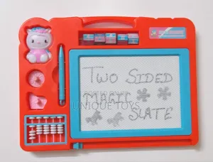 2-in-1 Double Sided Slate Board, Whiteboard Blackboard