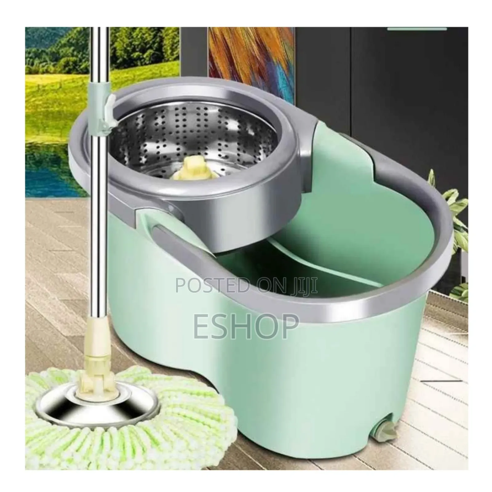 **"Revolutionary Spin Mop Pro: Self-Wringing Bucket