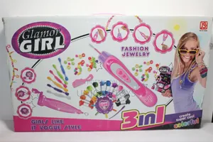 3-in-1 Glamor Hair Chain Bracelet Girl's Own Creation Set