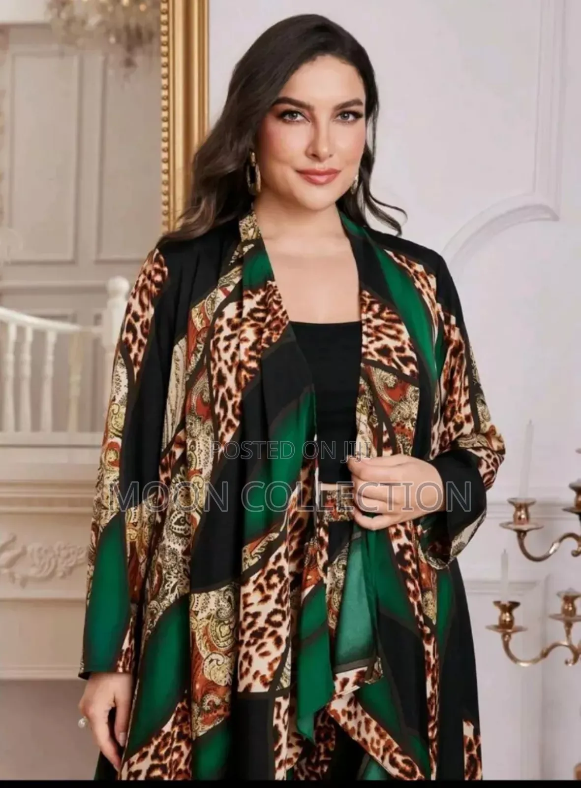 Leopard Print Spliced Floral 2-Piece Set 2 Piece Set