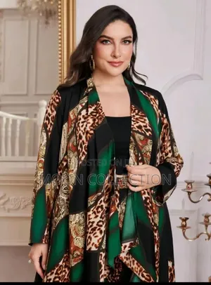 Leopard Print Spliced Floral 2-Piece Set 2 Piece Set