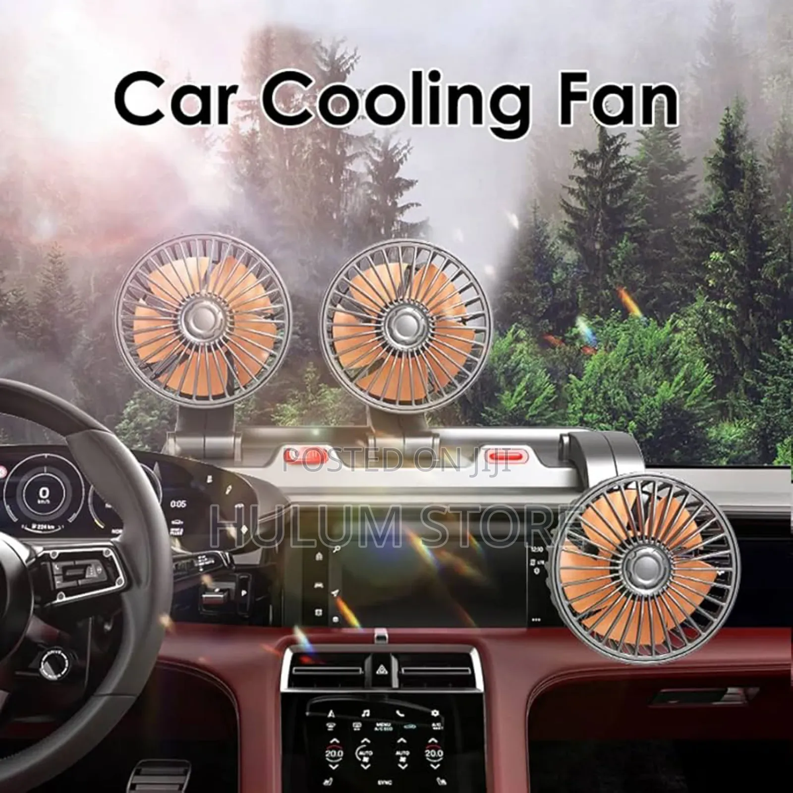 3head Electric Car Fan