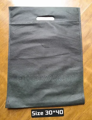Photo - Non-Woven Polypropylene Shopping Bags Black Color 30x40 Size