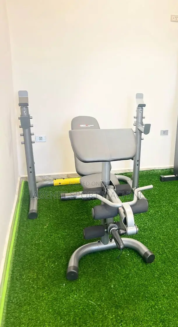 ዘመናዊ Adjustable Bench With Barbell Rack and Leg Extension