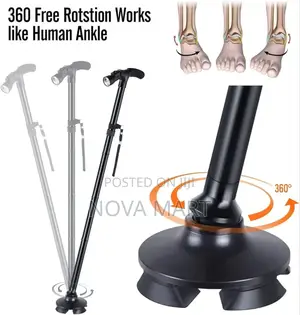 Adjustable Anti-Slip Walking Stick With Led Light