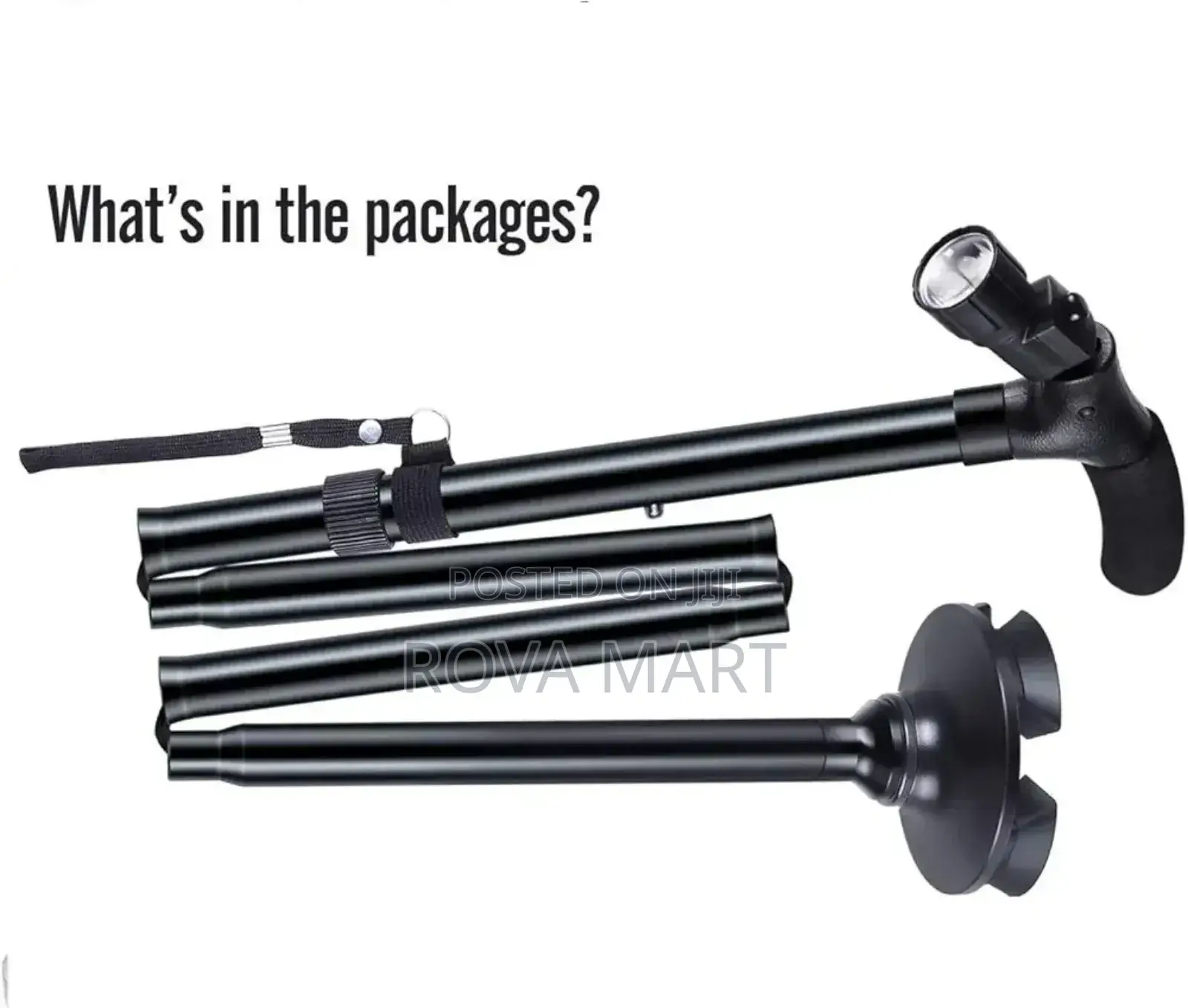 Adjustable Anti-Slip Walking Stick With Led Light