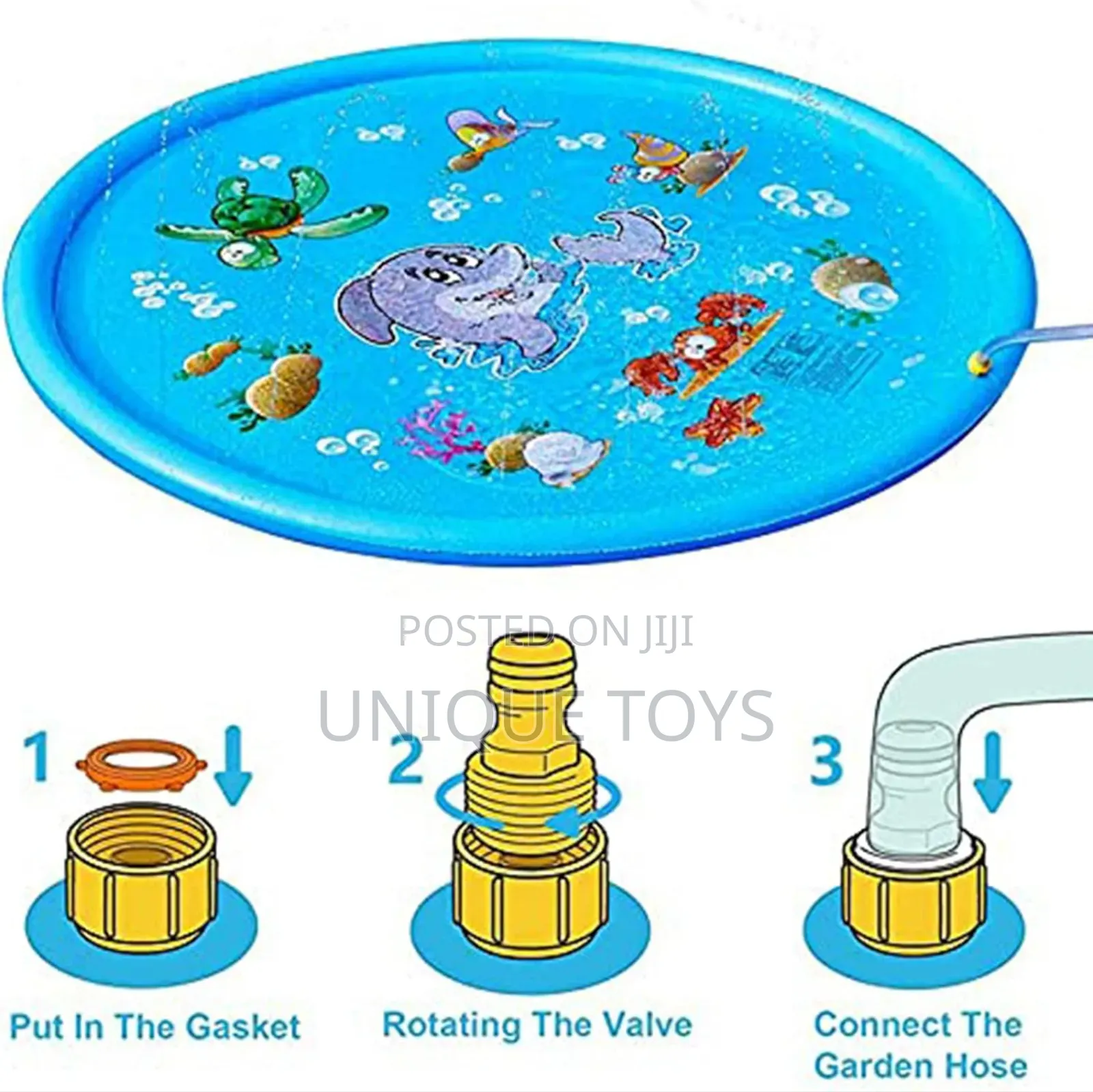 Children's Fountain Sprinkler Splash Play Mat, 143cm