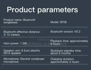 Smart Uv Sunglasses With Stereo Sound Mic – F08