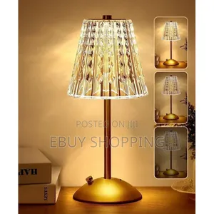 Photo - Elegant Crystal Table Lamp – 3 Light Modes Rechargeable