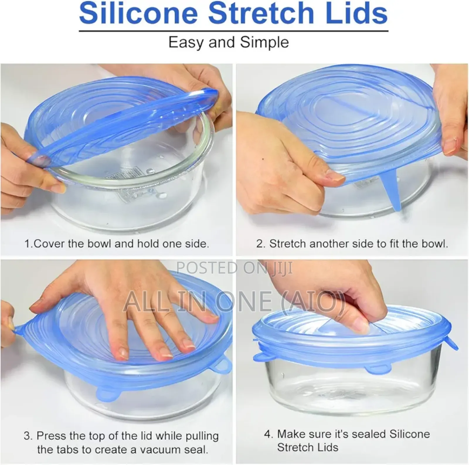 Super Stretch Silicon Lids ( 6 Pack )