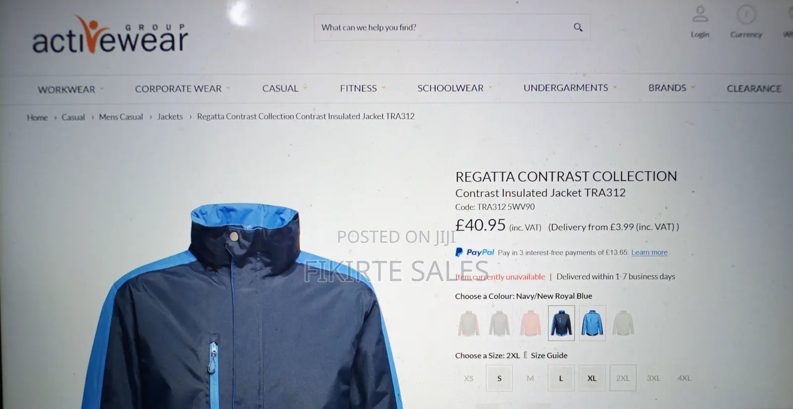 Men's Water Windproof (Isotex) Jacket - Navy Blue - XXL