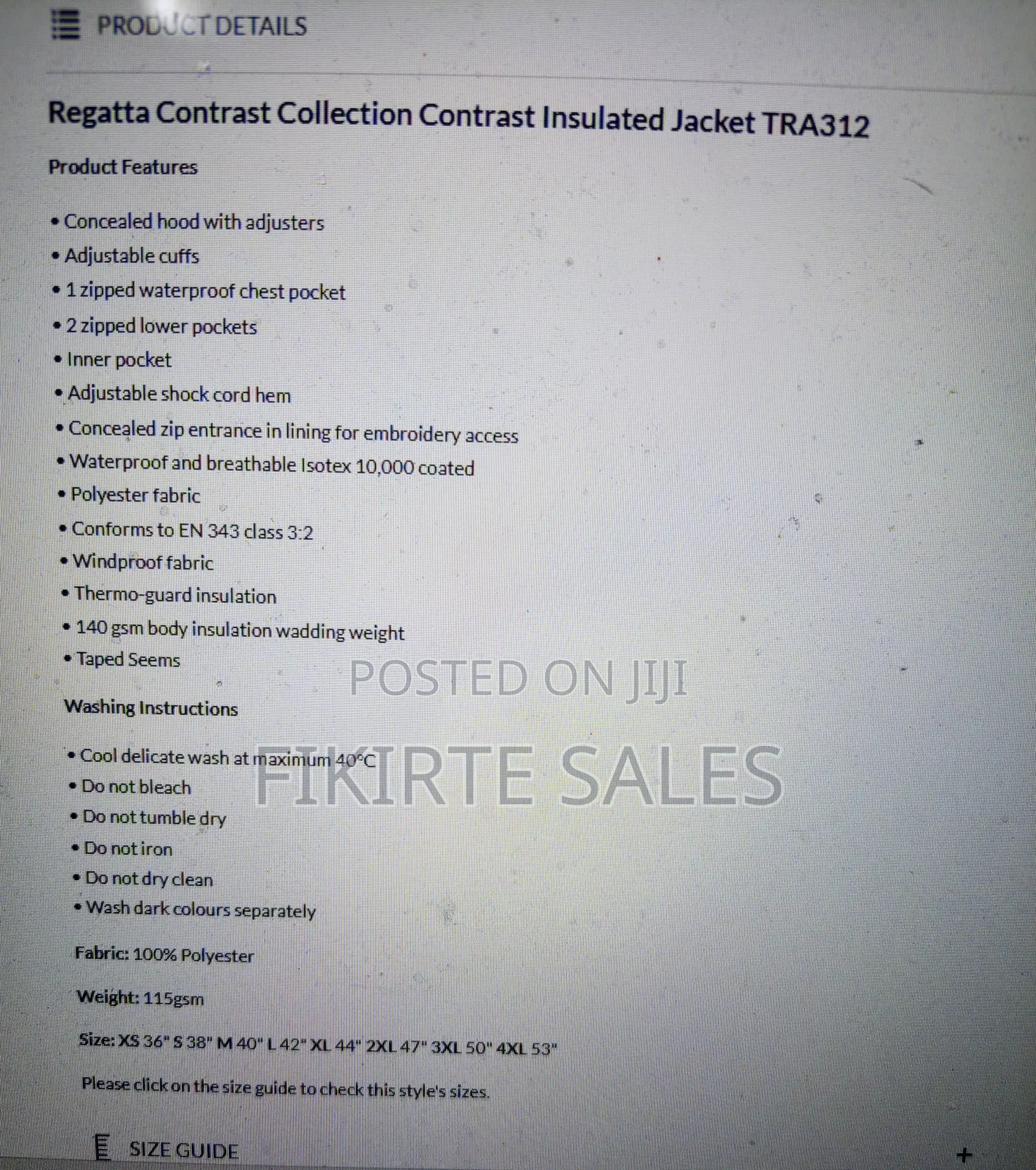 Men's Water Windproof (Isotex) Jacket - Navy Blue - XXL