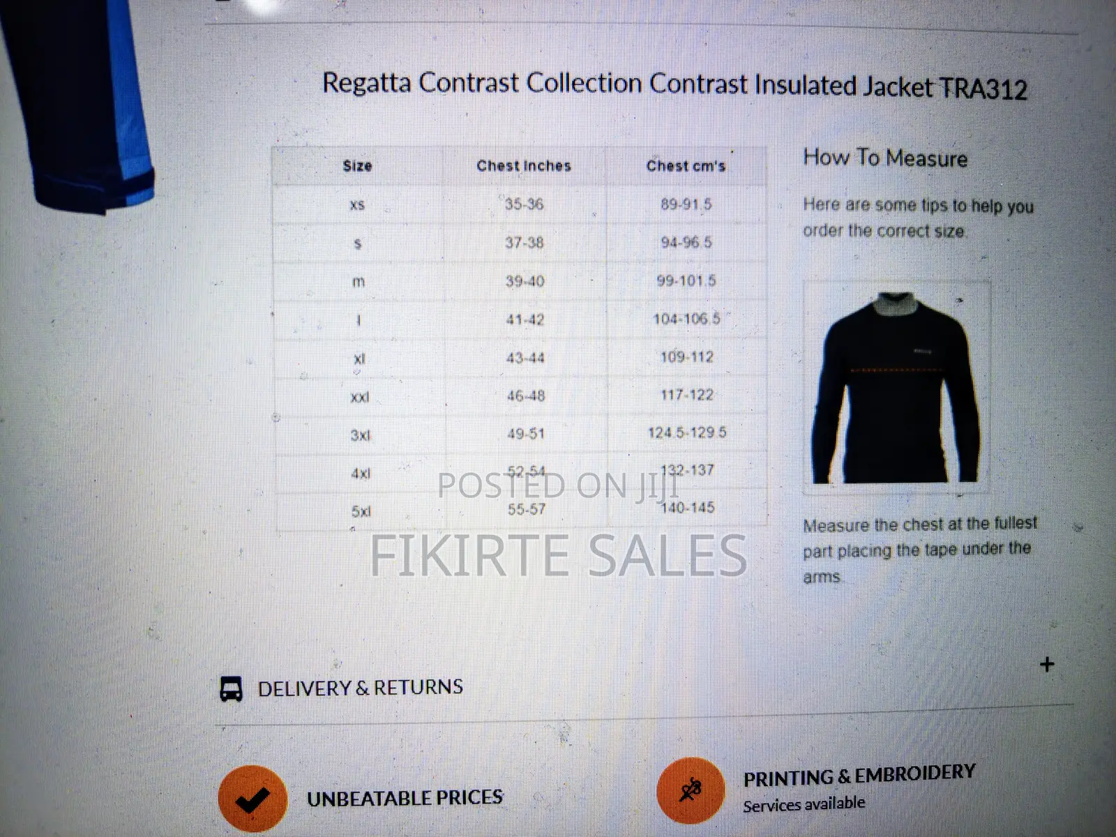 Men's Water Windproof (Isotex) Jacket - Navy Blue - XXL