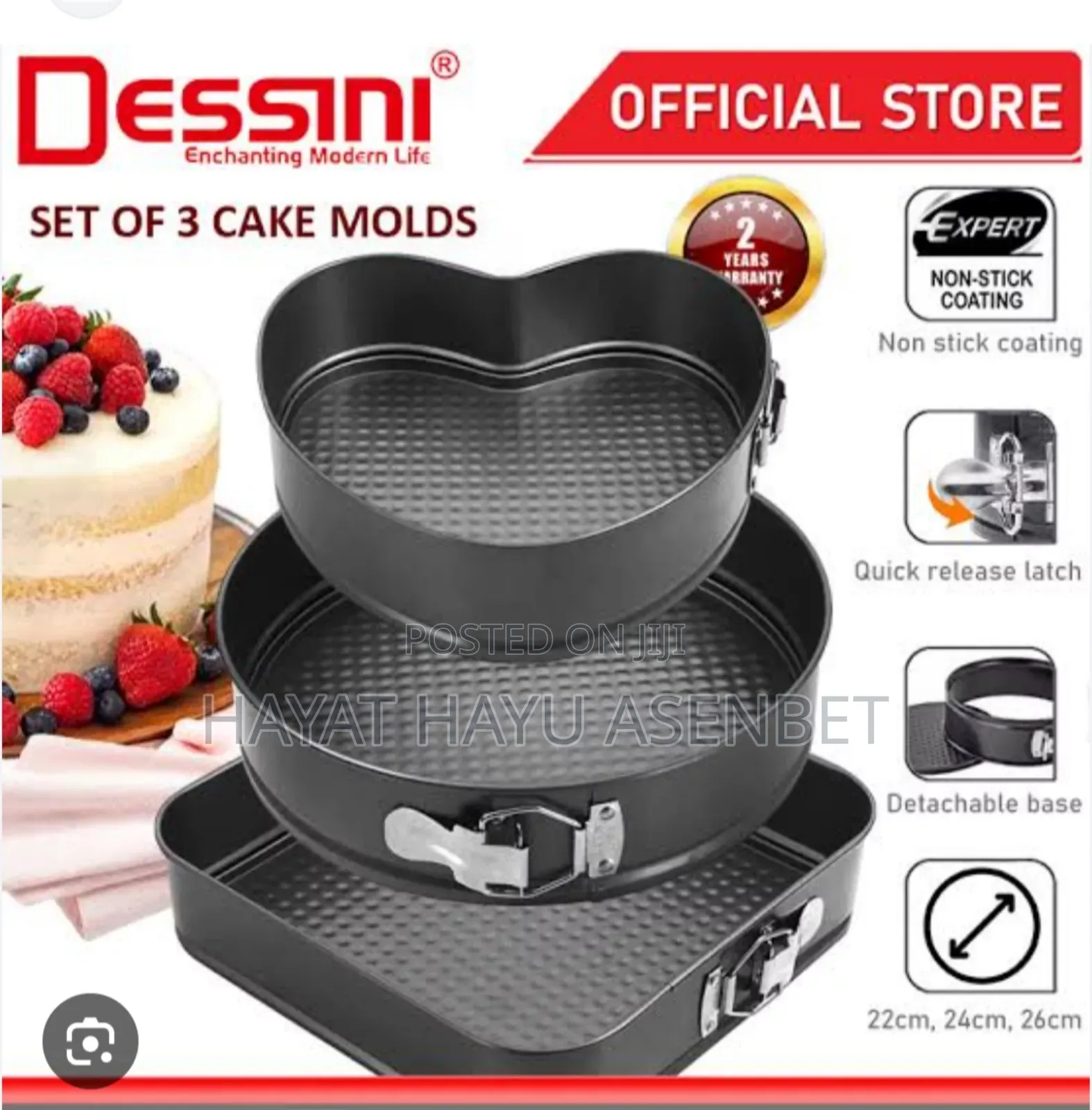 3 Pic Cake Molder የ ኬክ ቅርፅ ማዉጫ