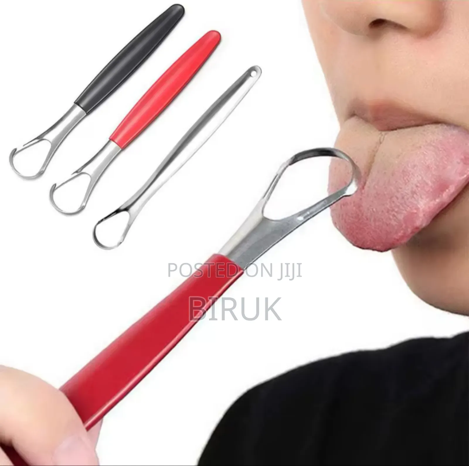 Stainless Steel ምላስ ማፅጃ (Tongue Scrapper)