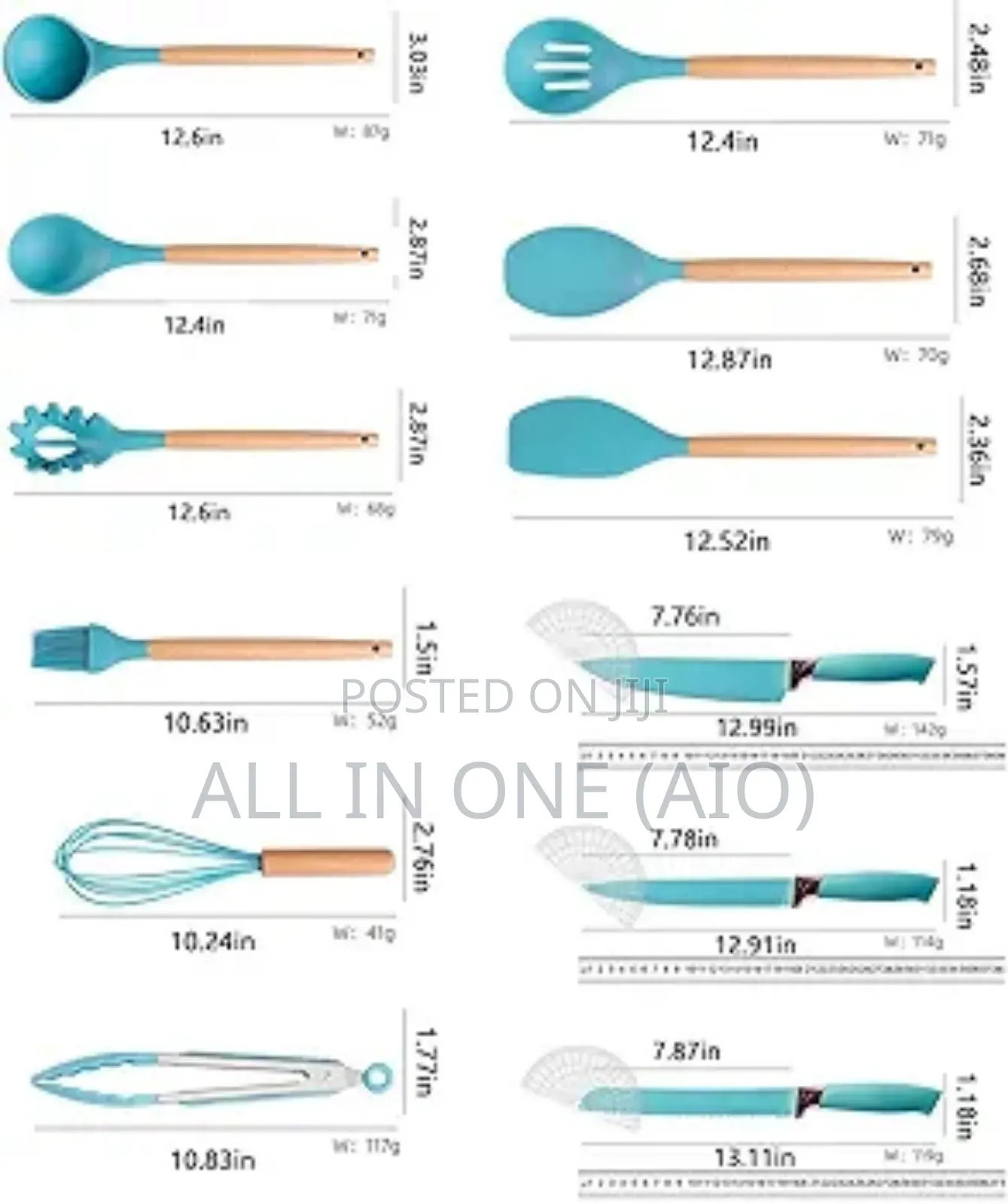 19pcs Silicone Kitchen Utensil Set