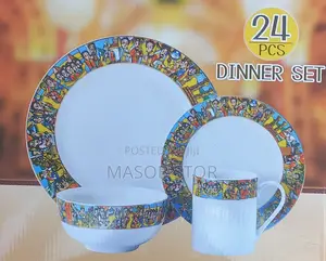 24pc Saba Dinner Ceramic Set/ የሳባ የመመገቢያ እቃዎች