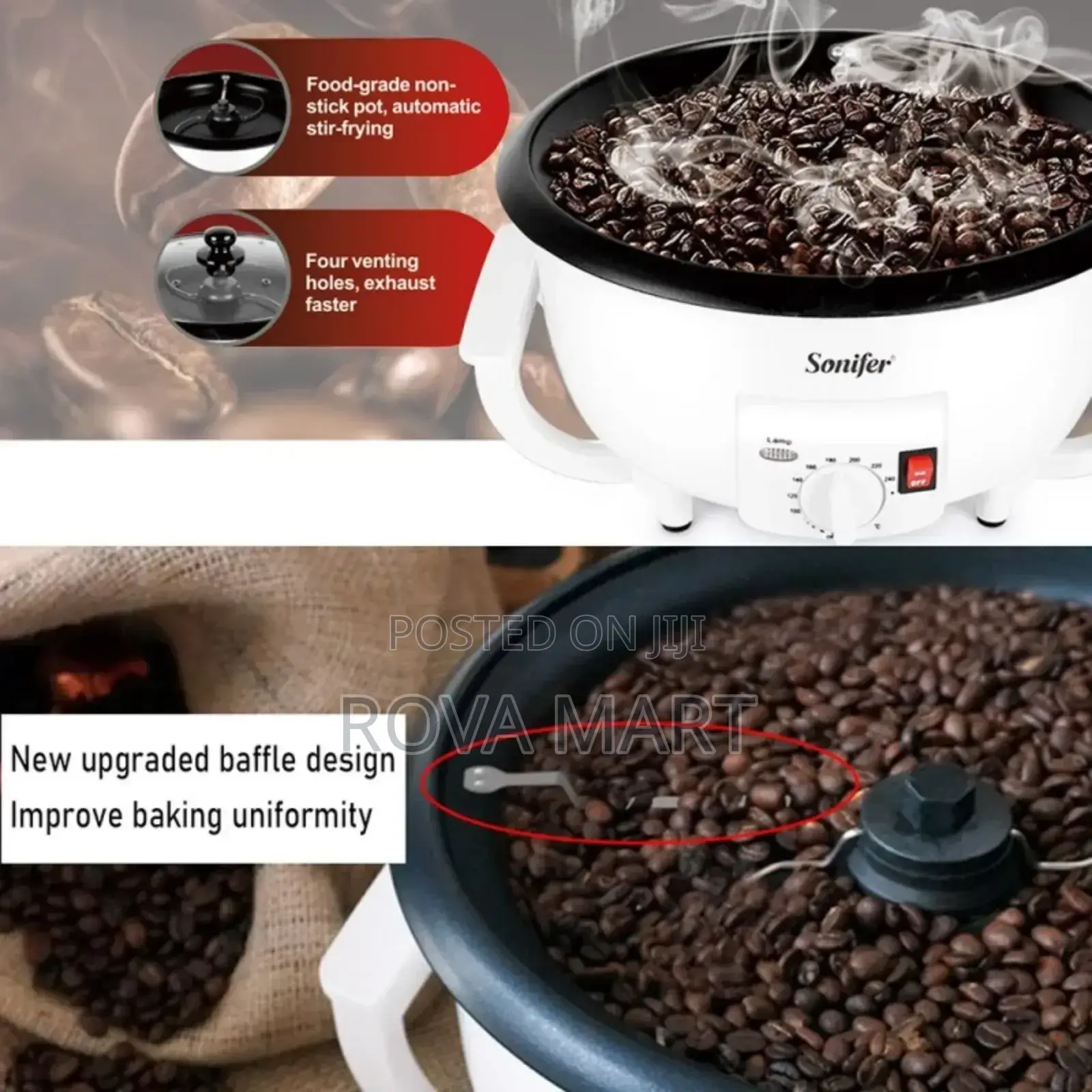 Sonifer Sf3544 Electric Coffee Bean Baked Roaster,