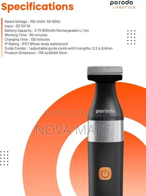 Porodo Lifestyle ቻርጅ ሚሞላ የሚችል ባለሁለት - Blade Beard