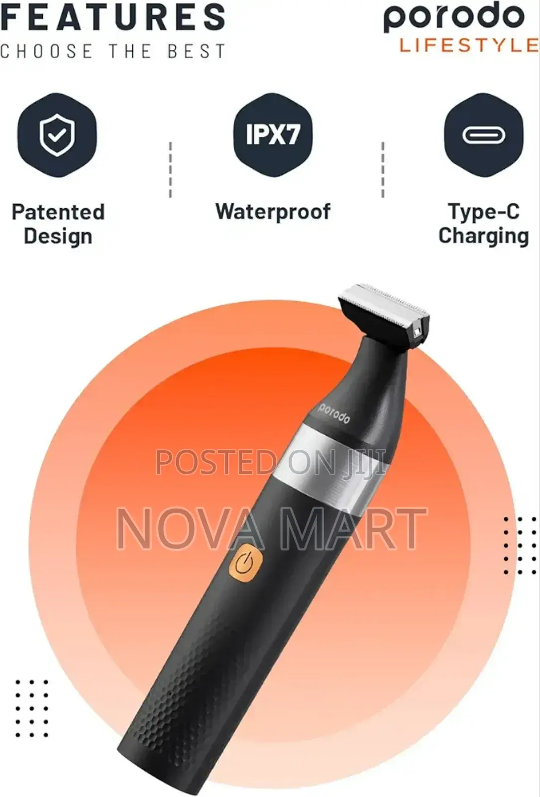 Porodo Lifestyle ቻርጅ ሚሞላ የሚችል ባለሁለት - Blade Beard