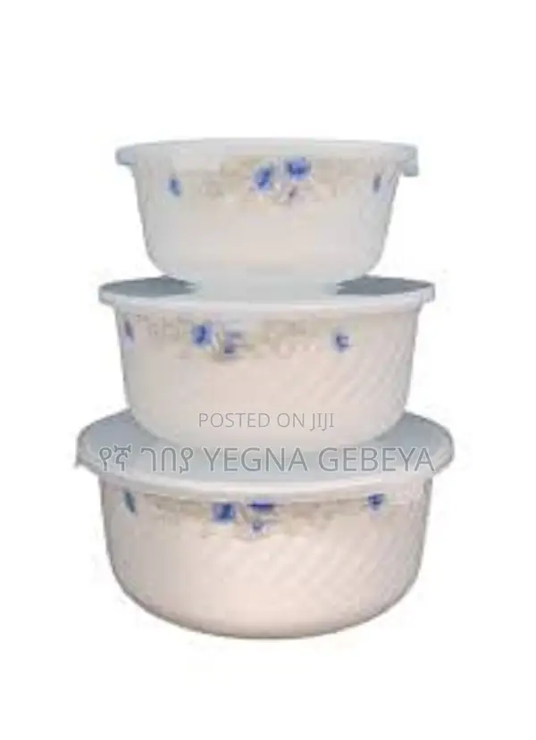 3-Piece Bowl Set With Lids Stylish