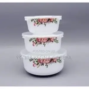 3-Piece Bowl Set With Lids Stylish