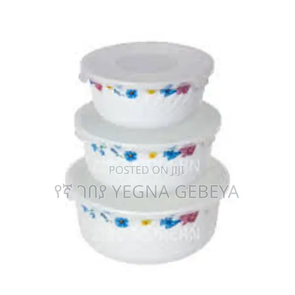 3-Piece Bowl Set With Lids Stylish