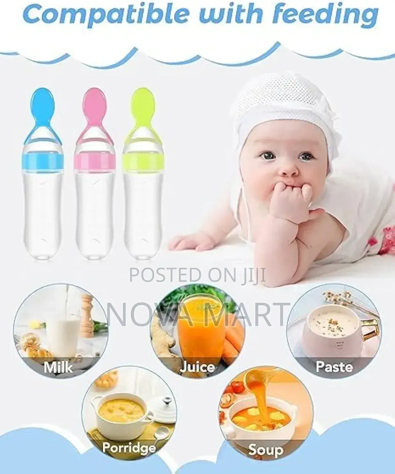 Baby Feeding Bottle Spoon With Container Baby Food Feeder