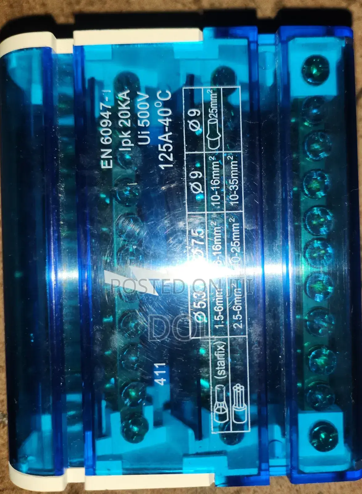 Modular Distribution Block 4 11 Holes 125 Bus