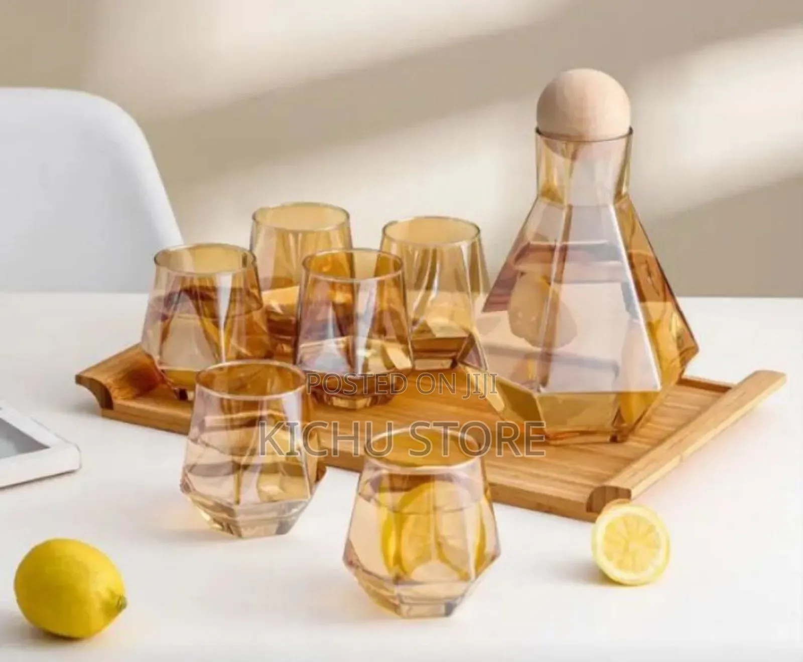 7 PCS Diamond Shaped Glassware Set