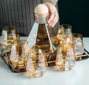 7 PCS Diamond Shaped Glassware Set