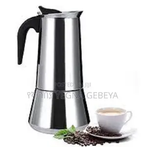 Stainless Steel Moka Pot – 6 Cup Stovetop Espresso Maker