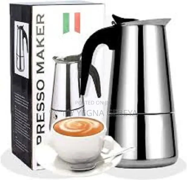 Stainless Steel Moka Pot – 12 Cup Stovetop Espresso Maker