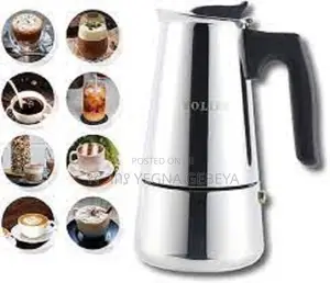 Stainless Steel Moka Pot – 12 Cup Stovetop Espresso Maker
