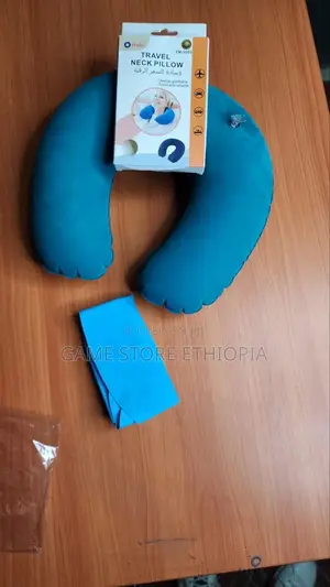 Inflatable Travel Neck Pillow Velvet Texture