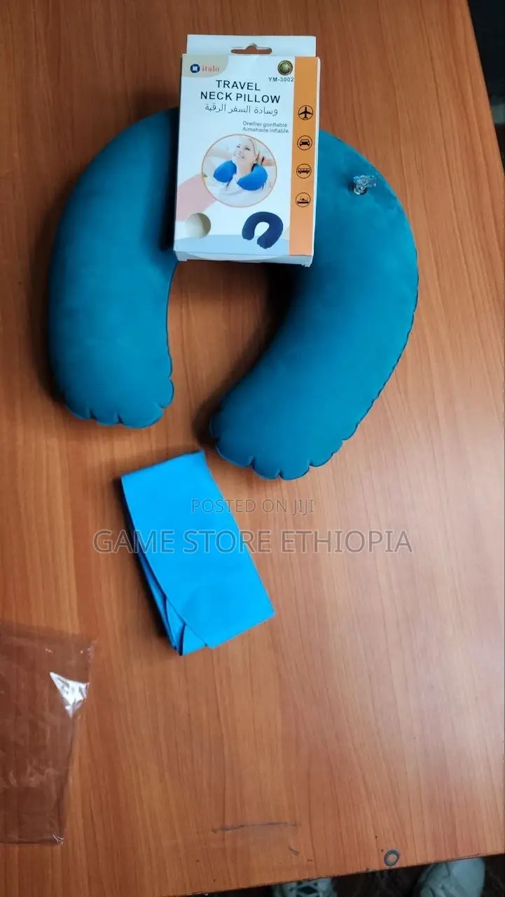 Inflatable Travel Neck Pillow Velvet Texture