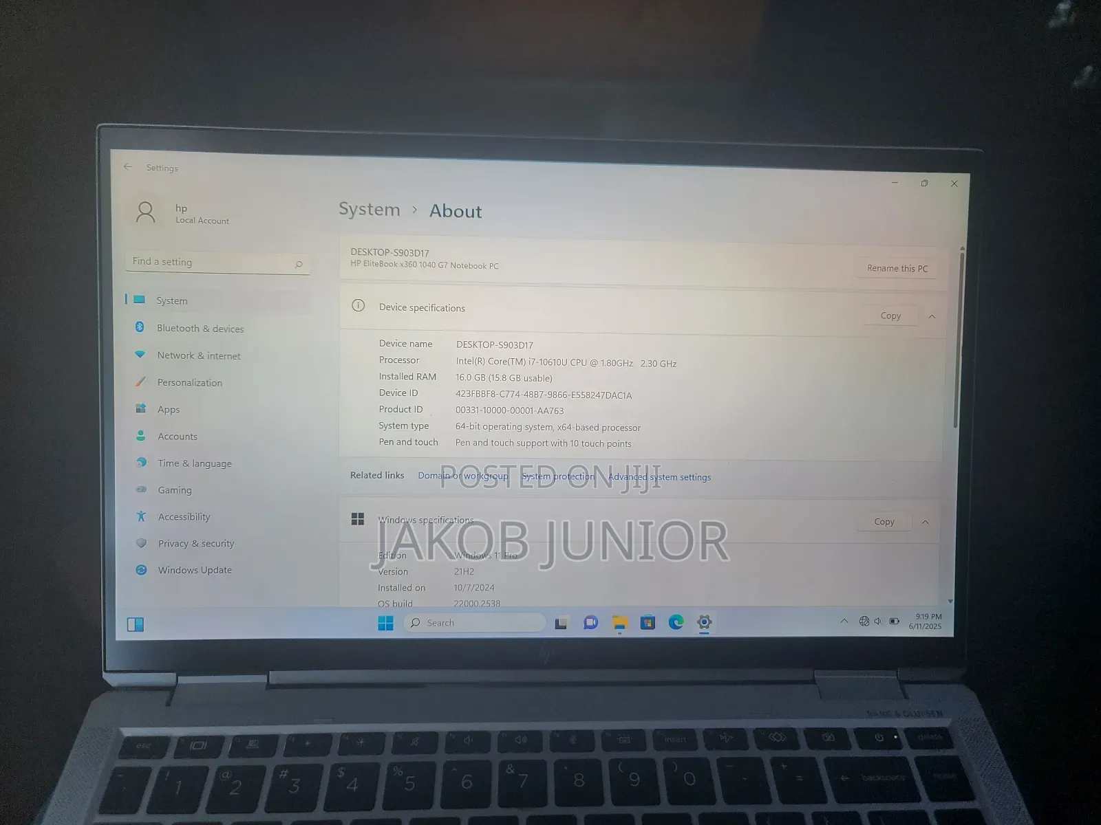 New Laptop HP 16GB Intel Core I7 SSD 1T