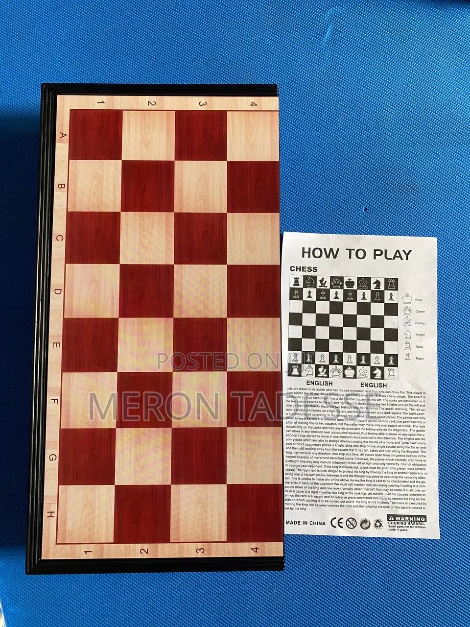 Magnetic Foldable Chessboard Size 33 X 33ማግኔቲክ ታጣፊ ቼዝቦርድ