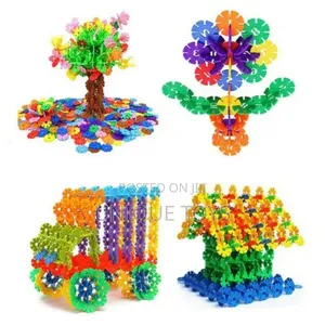 Colorful Snowflake Stem Interlocking Building Blocks