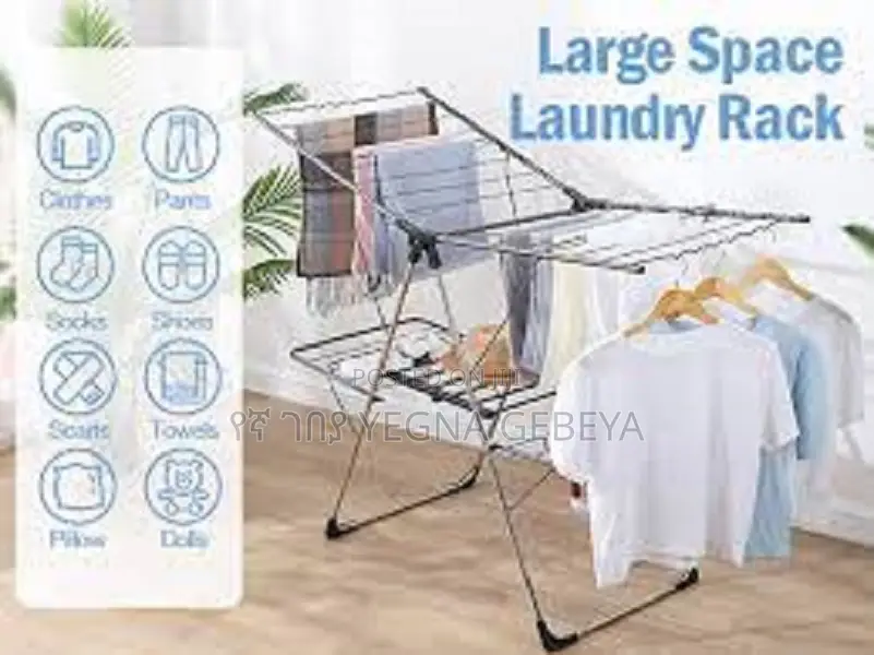 Large Stainless Steel Foldable Clothes Drying Rack