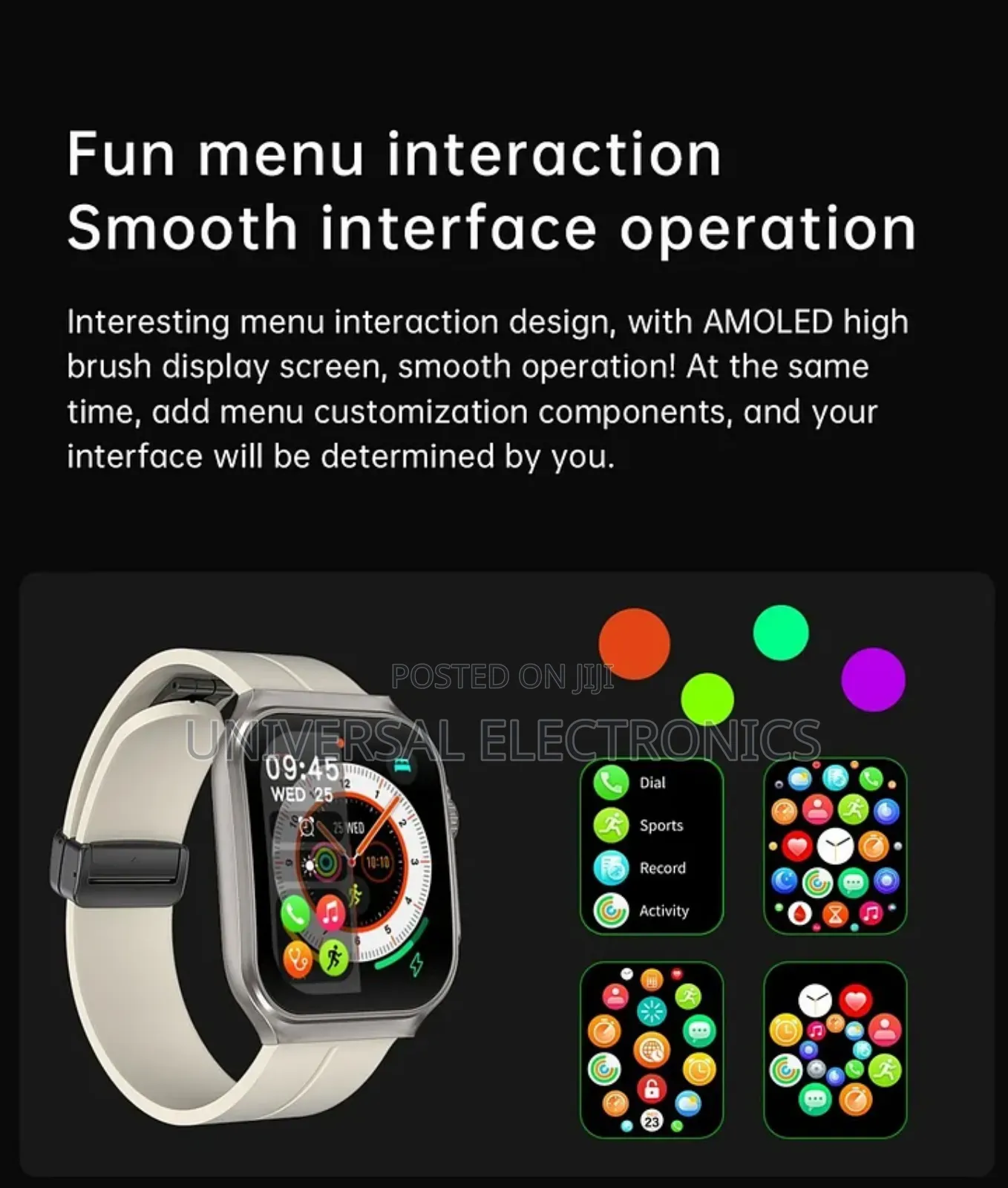 Curved 3d Display Smart Watch - 15 Days Battery Waterproof