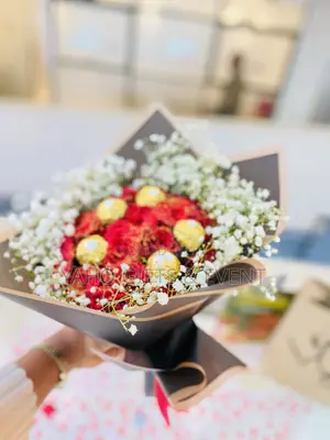 Flower And Ferrero Chocolate Gift Package